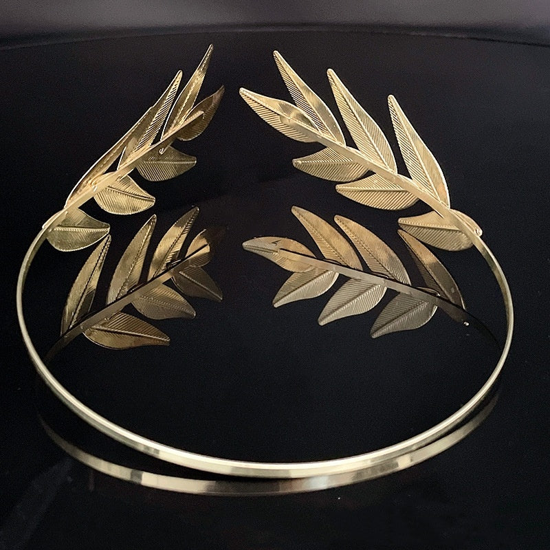 Bride Leaves Headband Forest Metal