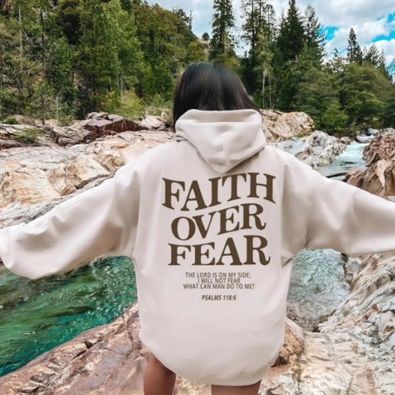 Faith Over Fear Christian Hoodie Christian Sweatshirt Jesus Hoodie Trendy Hoodie Bible Verse Shirt Unisex Aesthetic Clothes