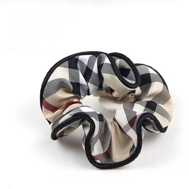 Simple New Classic Plaid Fabric Large Intestine Hair Ring I