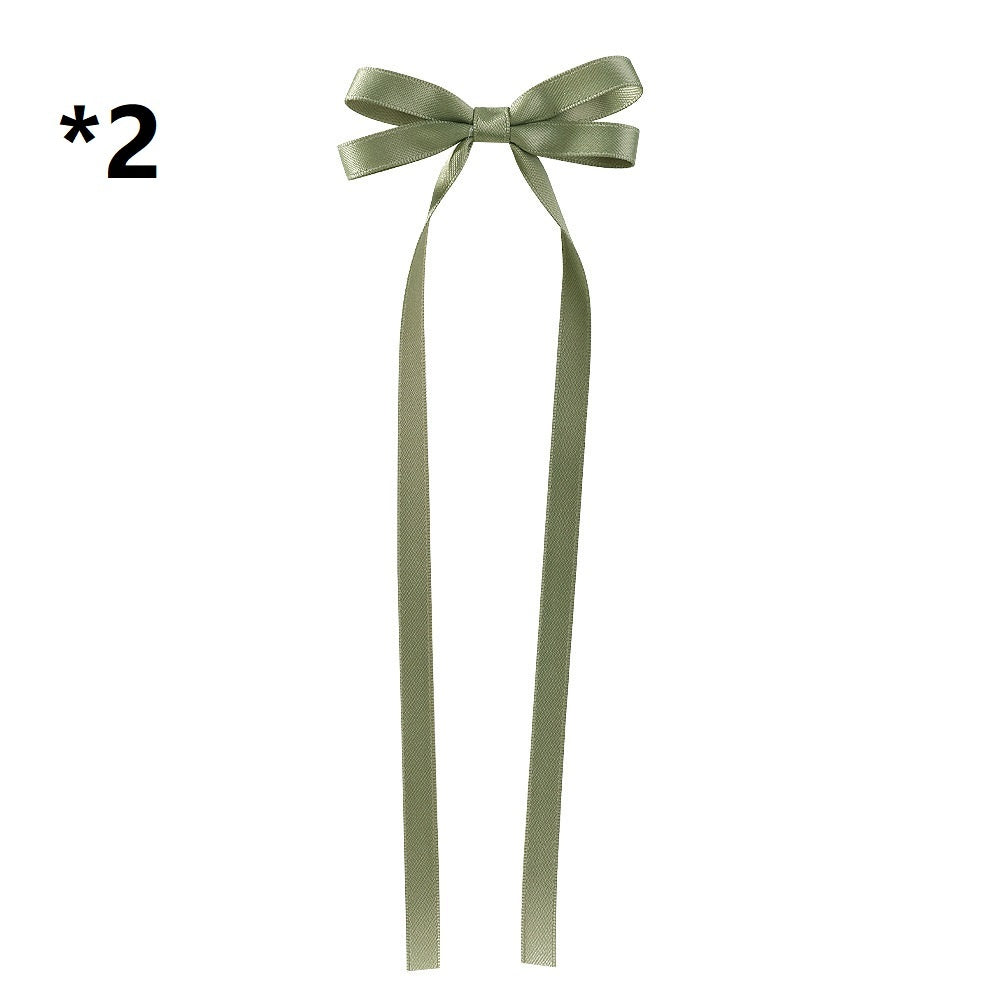 Bow Braided Hair Ribbon Tie-up Hair Tie Double Ponytail Duckbill Clip