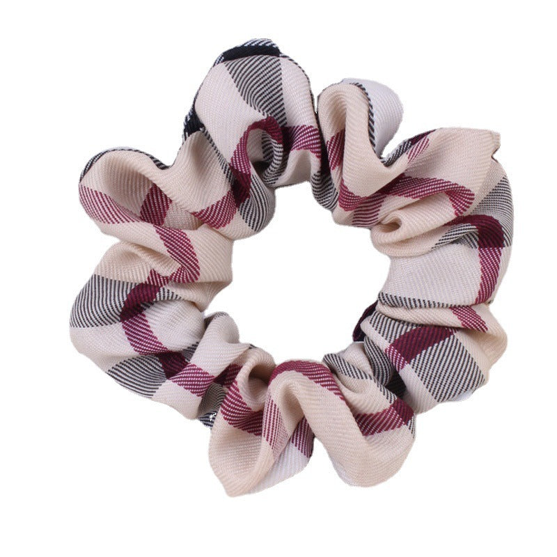 Plaid Fabric Thick Hair Band Updo Head Rope Headdress