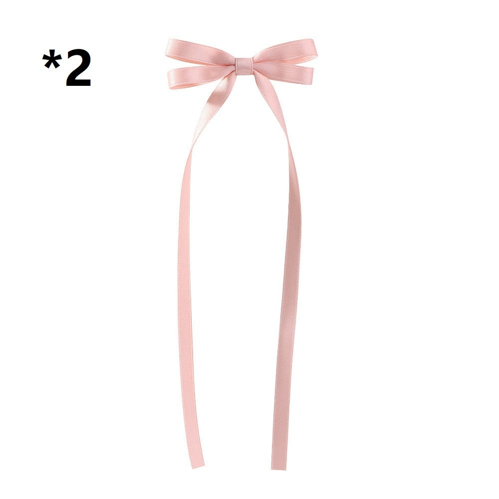 Bow Braided Hair Ribbon Tie-up Hair Tie Double Ponytail Duckbill Clip