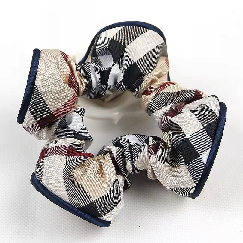 Simple New Classic Plaid Fabric Large Intestine Hair Ring I