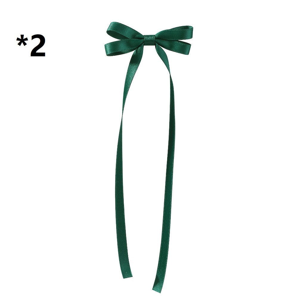 Bow Braided Hair Ribbon Tie-up Hair Tie Double Ponytail Duckbill Clip