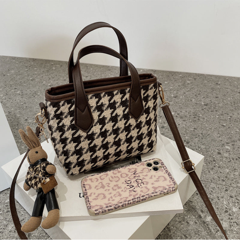 Fashion Houndstooth Shoulder Bags Portable Checkerboard Handbags All-match Messenger Bag Women Totes