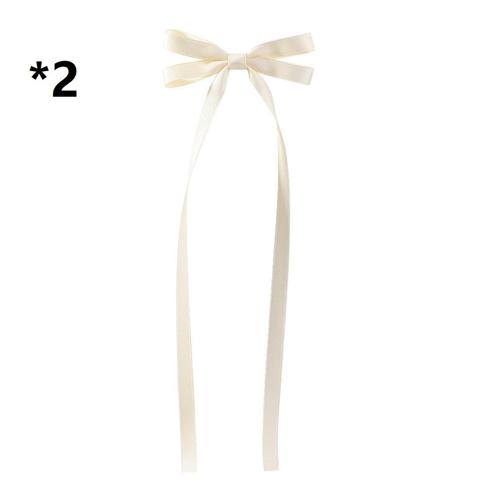 Bow Braided Hair Ribbon Tie-up Hair Tie Double Ponytail Duckbill Clip