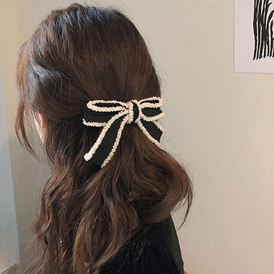 Super Nice White Edge Bow Headdress Ornament