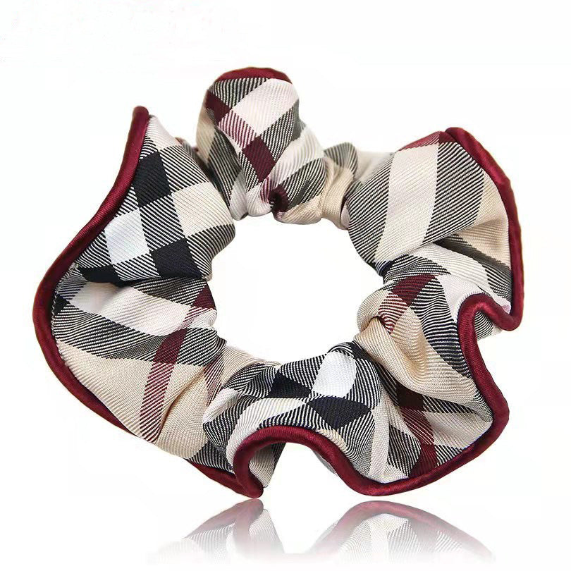 Simple New Classic Plaid Fabric Large Intestine Hair Ring I